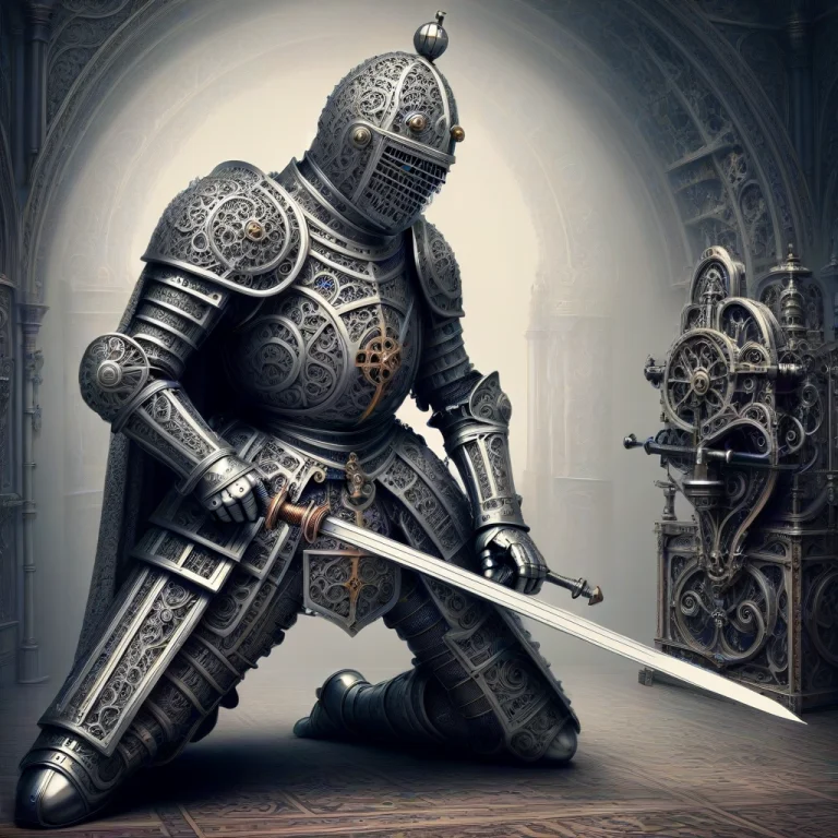 A Victorian Knight Dramatically Drawing His Sword, Only To R...