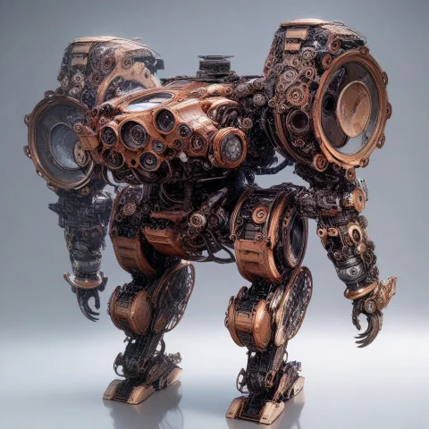 A Mech Made Of Roast Gears, Hyperdetailed, Photorealistic, P... — SDXL AI Prompt: A mech made of roast gears, hyperdetailed, photorealistic, product photo style,...