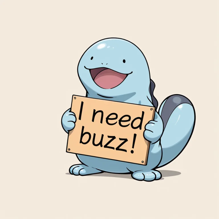 Masterpiece, Needbuzz, Holding Sign, Quagsire, Pokemon, Smil...
