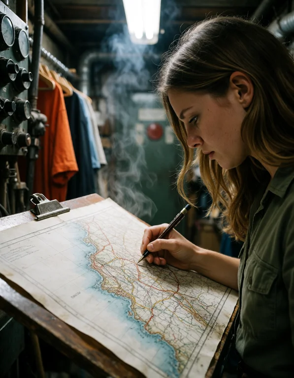 Create A Quiet Observational Photograph Centered On A Woman...
