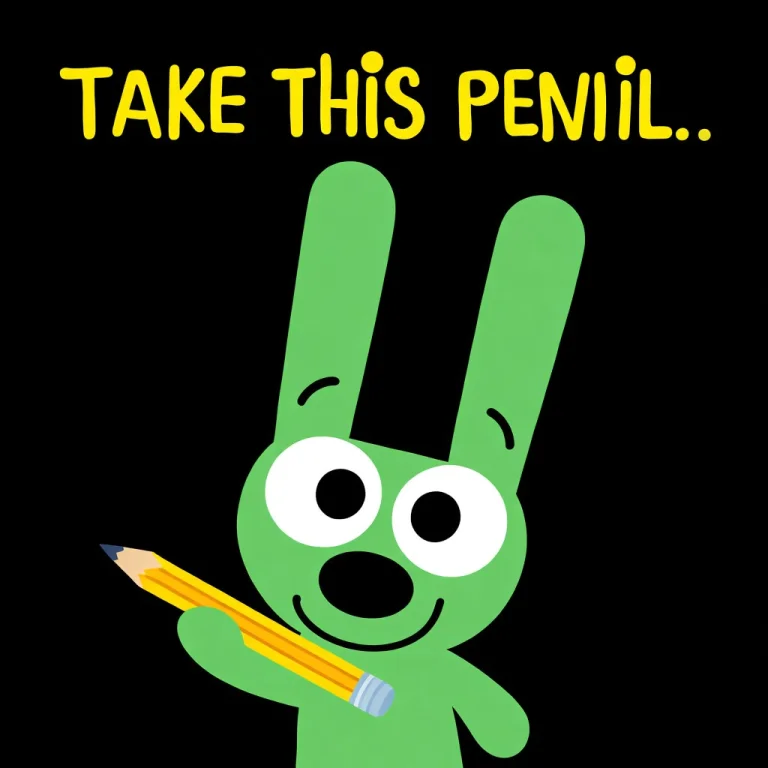 Upper Body, Yoyohx, Bunny, Green Body, Holding Pencil, Engli...