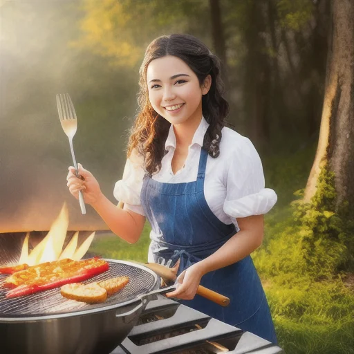 Award Winning Portrait Photo Of A Young Woman Cooking In An...