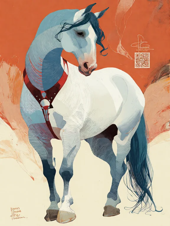 Bradhamel Art Style. A Stylized, Muscular Horse With A Sleek...