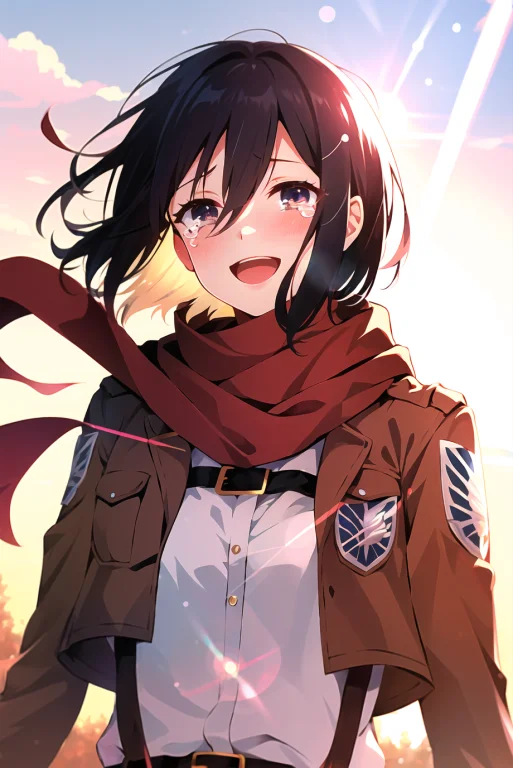 Mikasa Ackerman, Shingeki No Kyojin, 1girl, D, Belt, Black H...