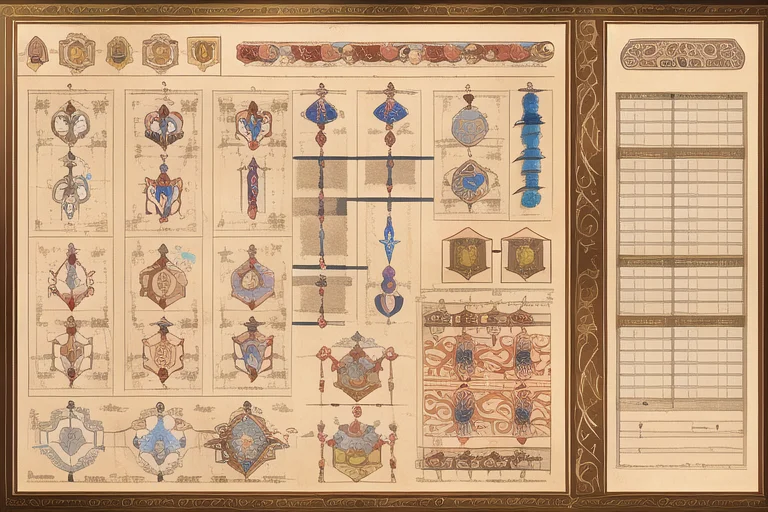 Ancient Scroll Diagram Character Sheet, Proper Proportions,...