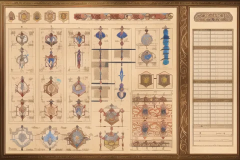 Ancient Scroll Diagram Character Sheet, Proper Proportions,... — Stable Diffusion AI Prompt: [ancient scroll diagram character sheet, proper proportions, copy paste, vibrant...