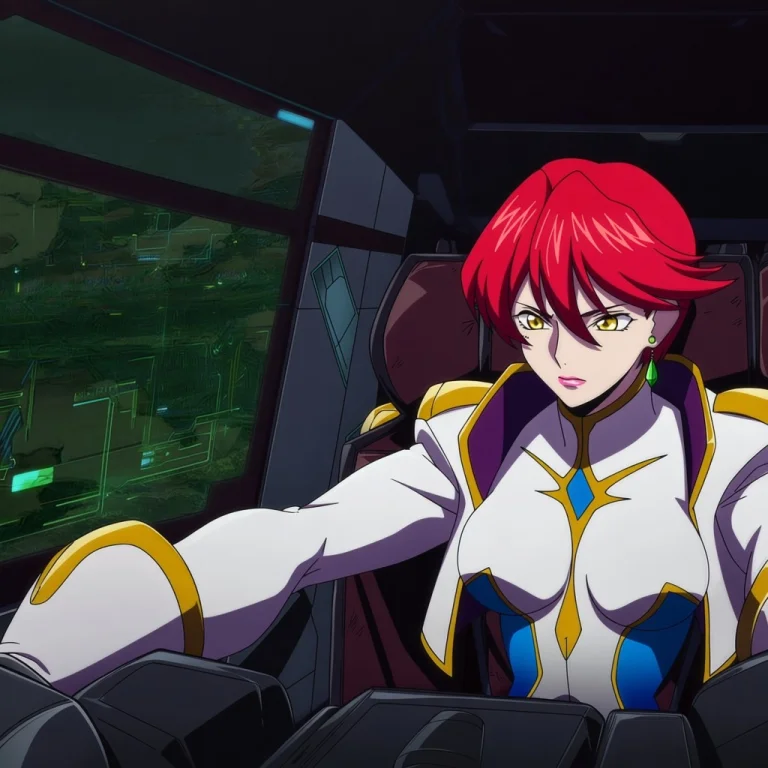 Narahpilotsuit, Narah Vaughn, 1girl, Red Hair, Yellow Eyes,...