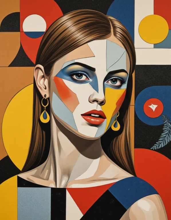 Constructivism Art Of Collage Style,fantasy,1girl,petite,sli...
