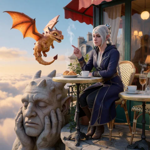 Shbg3, Adult Half-elf Woman With Silver-white Braided Hair,... — Stable Diffusion AI Prompt: SHBG3, adult half-elf woman with silver-white braided hair, pointed ears and a s...