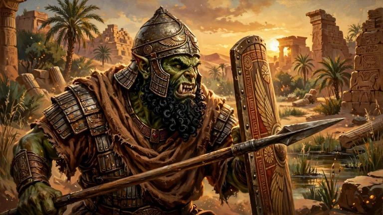 Painterly Digital Artwork There Is A Dd Fantasy Orc Dressed...
