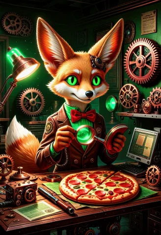 Gearstyle Anthropomorphic Fennec Fox, Huge Mechanical Gear E... — SDXL AI Prompt: gearstyle anthropomorphic fennec fox, huge mechanical gear ears, layered depth,...
