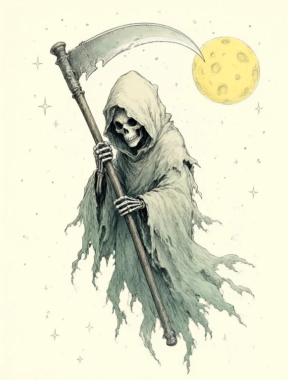 A Captivating 2d Indie Comic Illustration Of A Lonely Grim R...