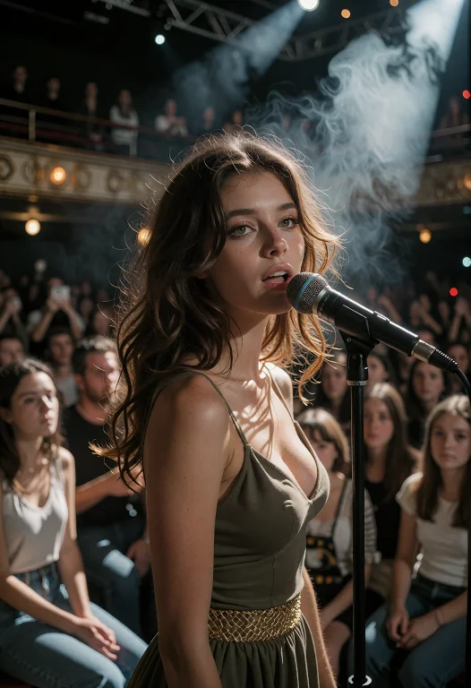 Graphic Ultra Realistic Cinematic Concert Film Still, Dramat...