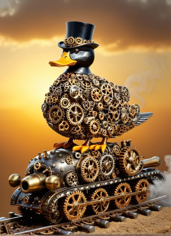 Steampunk Style Lazypos, Duck, Top Hat, Formal Suit, Bow Tie...