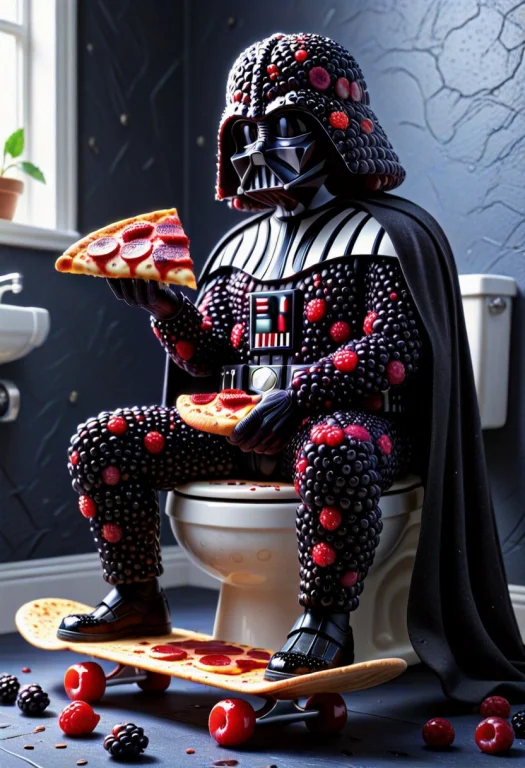 Darth Vader Made Of Dense Groups Of Dark, Round Berries., Si...