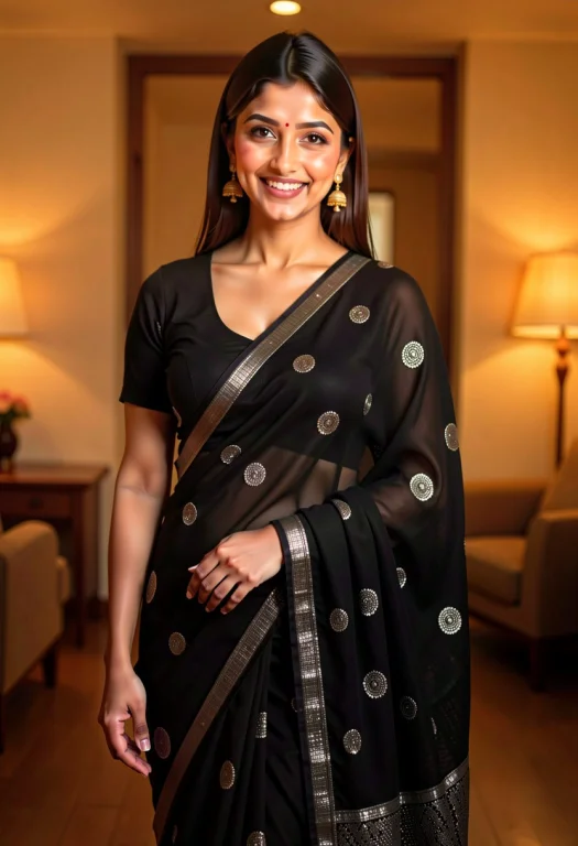 Medium Knee-length Portrait Of A Smiling South Asian Woman I...