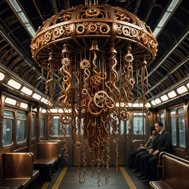 Steampunk Mechanical Render, Gearstyle Jellyfish Subway, Mad...