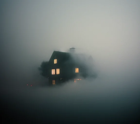 Classicnegative Photo Of Black Fog At A House 1980 50mm 1.4f...