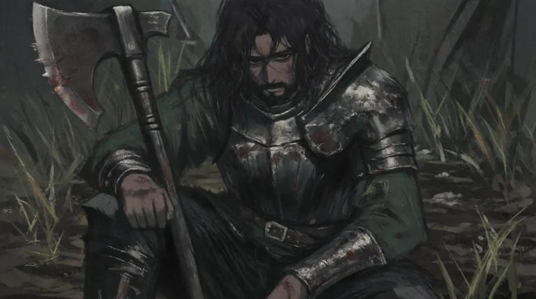 A Gothic Horror Digital Illustration Of A Dark-skinned Battl...