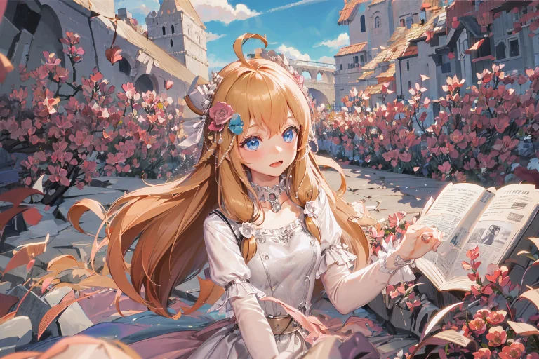Masterpiece, Best Quality, Solo, 1girl, Castle
