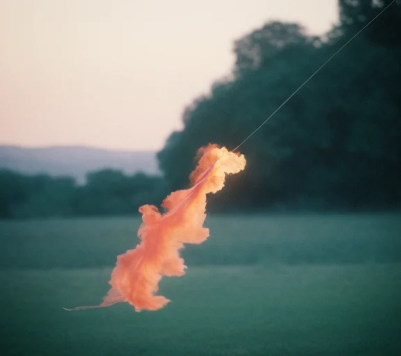 Classicnegative Photo Of A Kite On Fire Dusk 1980 50mm 1.4f...