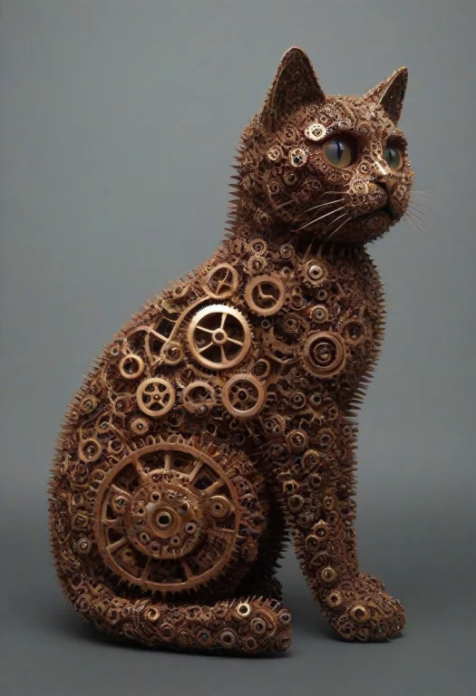Cat Made Of Roast Gears