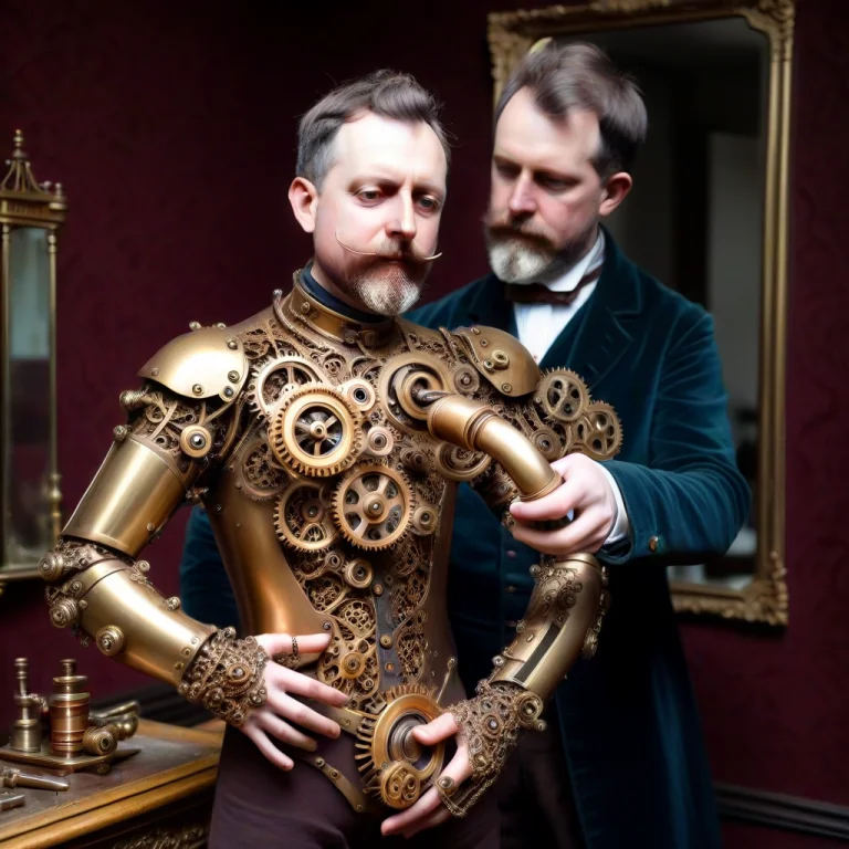 A Victorian Gentleman Whose Entire Body Is Made Of Interlock...