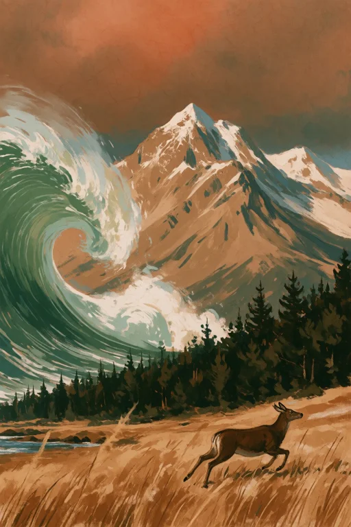 Dcc3ldyns. A Dramatic, Landscape Artwork Depicting A Surreal...