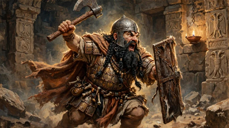 Painterly Digital Artwork There Is An Fantasy Dwarf Dressed...