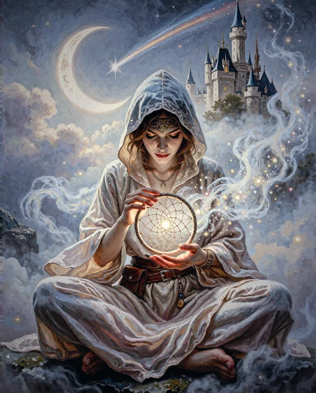 Occult-vibes, Heroic Fantasy Painting Of A Dreamweaver, Medi...