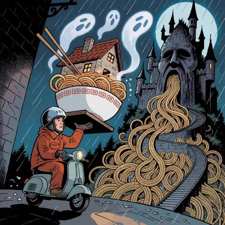 Abunholycomicv01k2. A Helmeted Adult Courier On A Tiny Scoot...