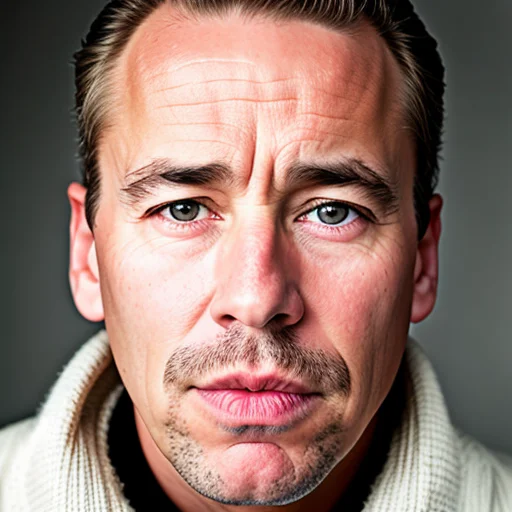 A Close Up Photo Portrait Of A Man With A Serious Look On Hi...