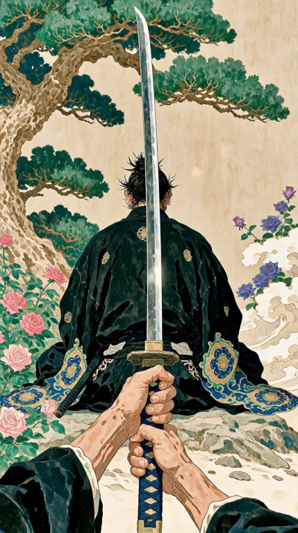Minimalist Composition, First Person View Holding A Katana...