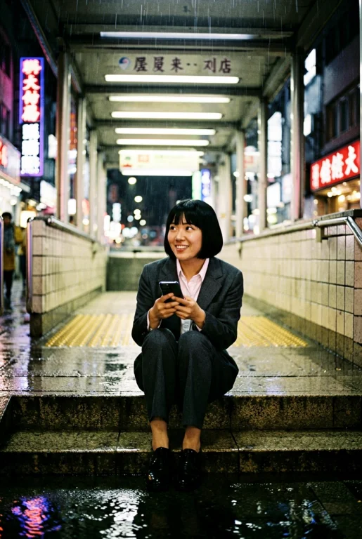 35mm Film Photo Of A 24-year-old Korean Woman With A Short B...