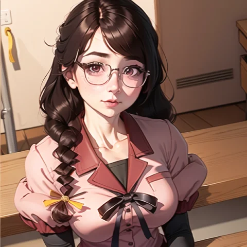A Woman, Lorahanekawatsubasav101, Closeup,hanekawashorthair,... — Stable Diffusion AI Prompt: a woman, , closeup,hanekawashorthair, brown haired,ligtht pink school uniform,sk...