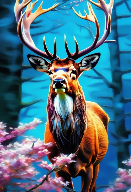 A Stag Whose Antlers Branch Into Blossoming Trees, Impressio...