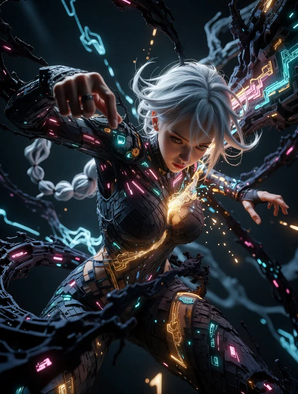 A Digital Illustration Shoot From A Low Angle, About A Futur...