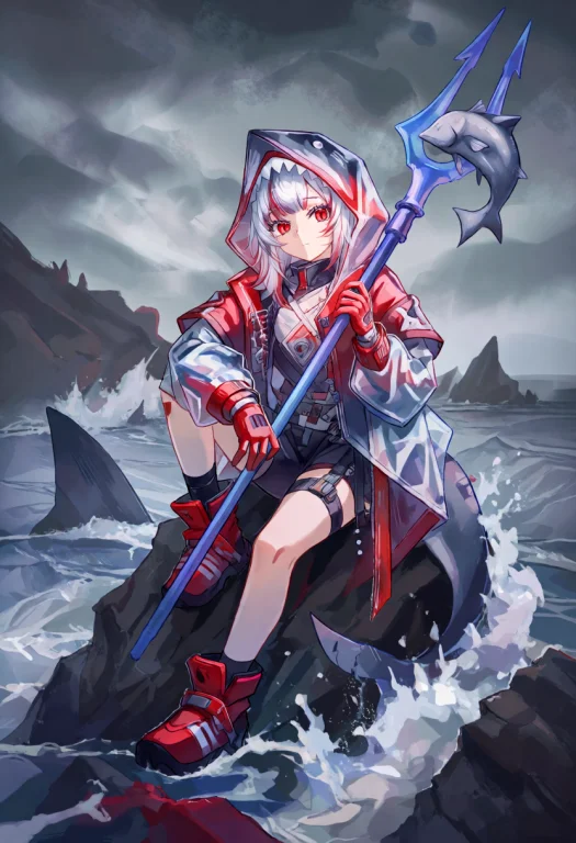 A Digital Illustration Features A Central Female Character W...