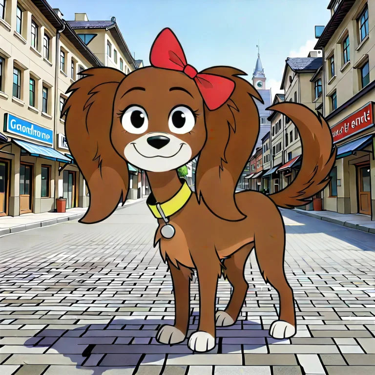 Cloecc, Solo, 1girl, Feral, Dog, Spaniel, Chestnut-brown Fur...