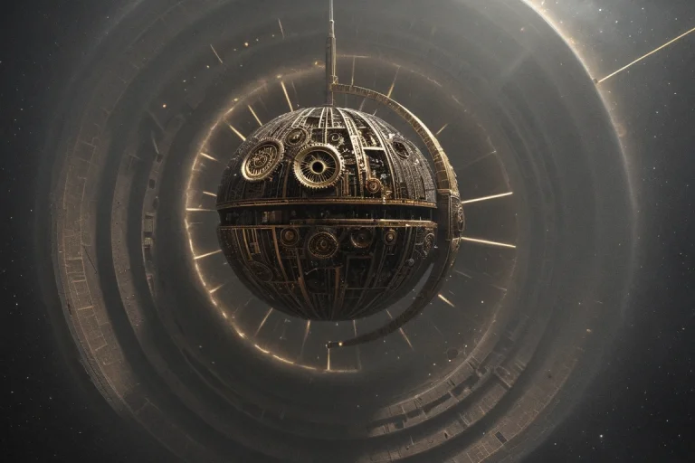 Hyperrealistic, Close-up Of Star Wars Death Star Made Out Of...