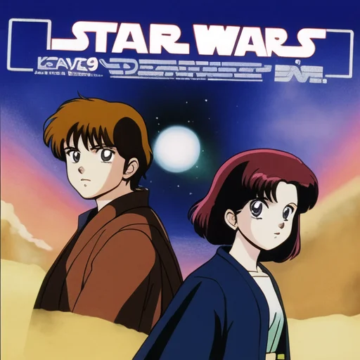 Lora80sanimestylev10.5a Poster Of Star Wars As A 1980s Anime...