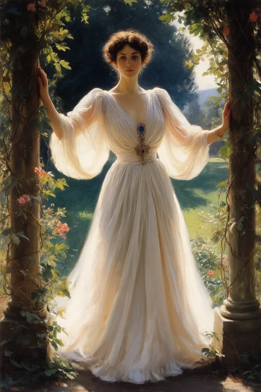 In The Manner Of Sargents Society Portraits, Full-body Portr...