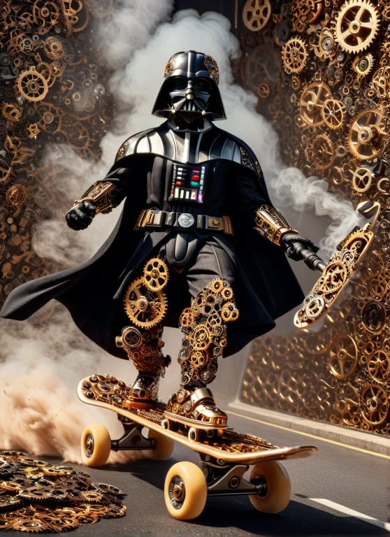 Cinematic Photo Amazing Masterpiece. Darthvader Skating On M...