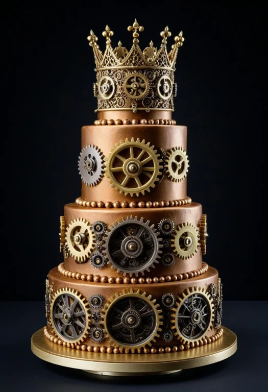 A Magnificent Layered Cake Made Entirely Of Brass And Copper...