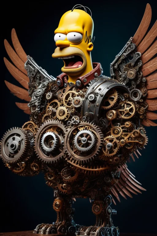 A Very Angry Homer Simpson Holding A Transparent Wings With...