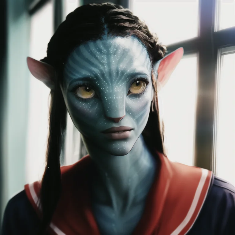 Neytiriblueskinbabe, 1girl, Neutral, School Uniform, Classro...