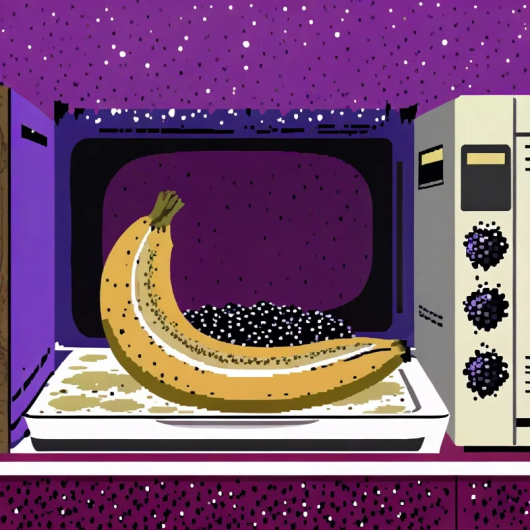 All In The Microwave,banana,half Of The Banana Is Made Of Bl...