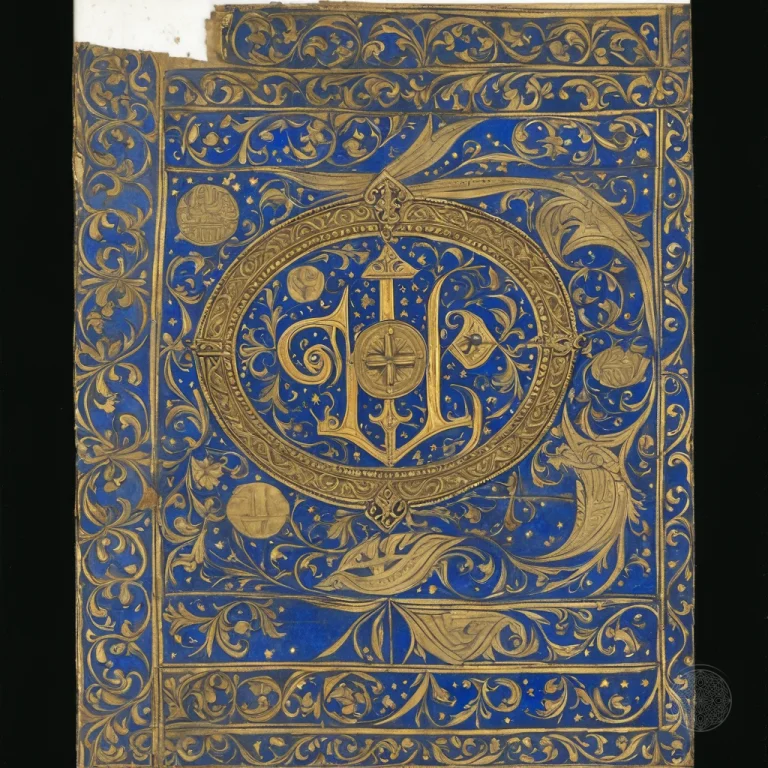 Medieval Illuminated Manuscript Leaf On Aged Calfskin Vellum...