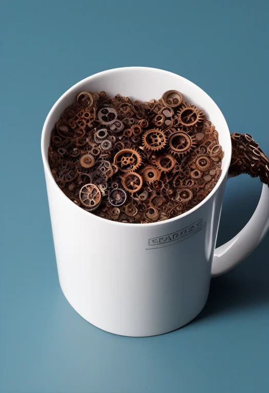 A Mug Made Of Roast Gears, Hyperdetailed, Photorealistic, Pr...