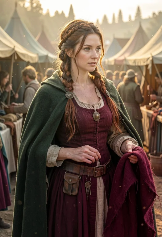 12th-century English Noblewoman Turned Merchant, Oval Face,...